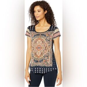 LUCKY BRAND Boho Persian Carpet Tee, 2X